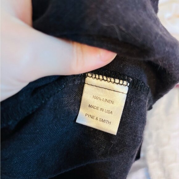 Pyne & Smith 100% linen medium length sleeves with half button front dark blue - Picture 4 of 5